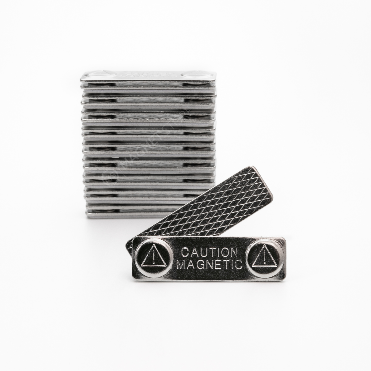 L45x13x4.5mm (2 Magnets) Rectangle Steel Badge