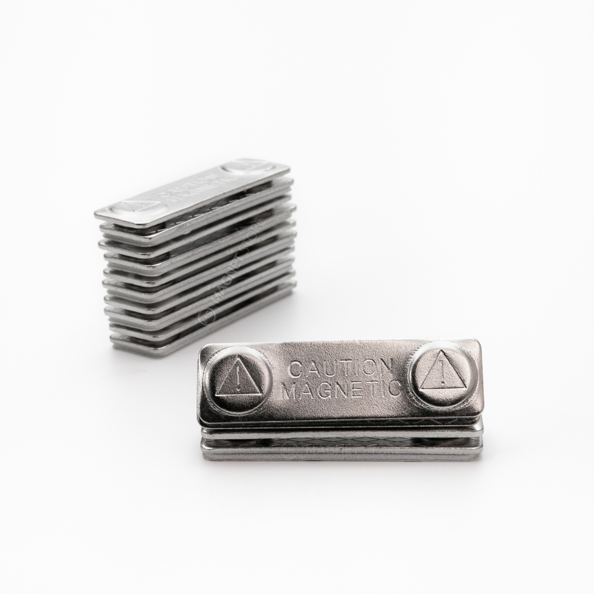 L45x13x4.5mm (2 Magnets) Rectangle Steel Badge