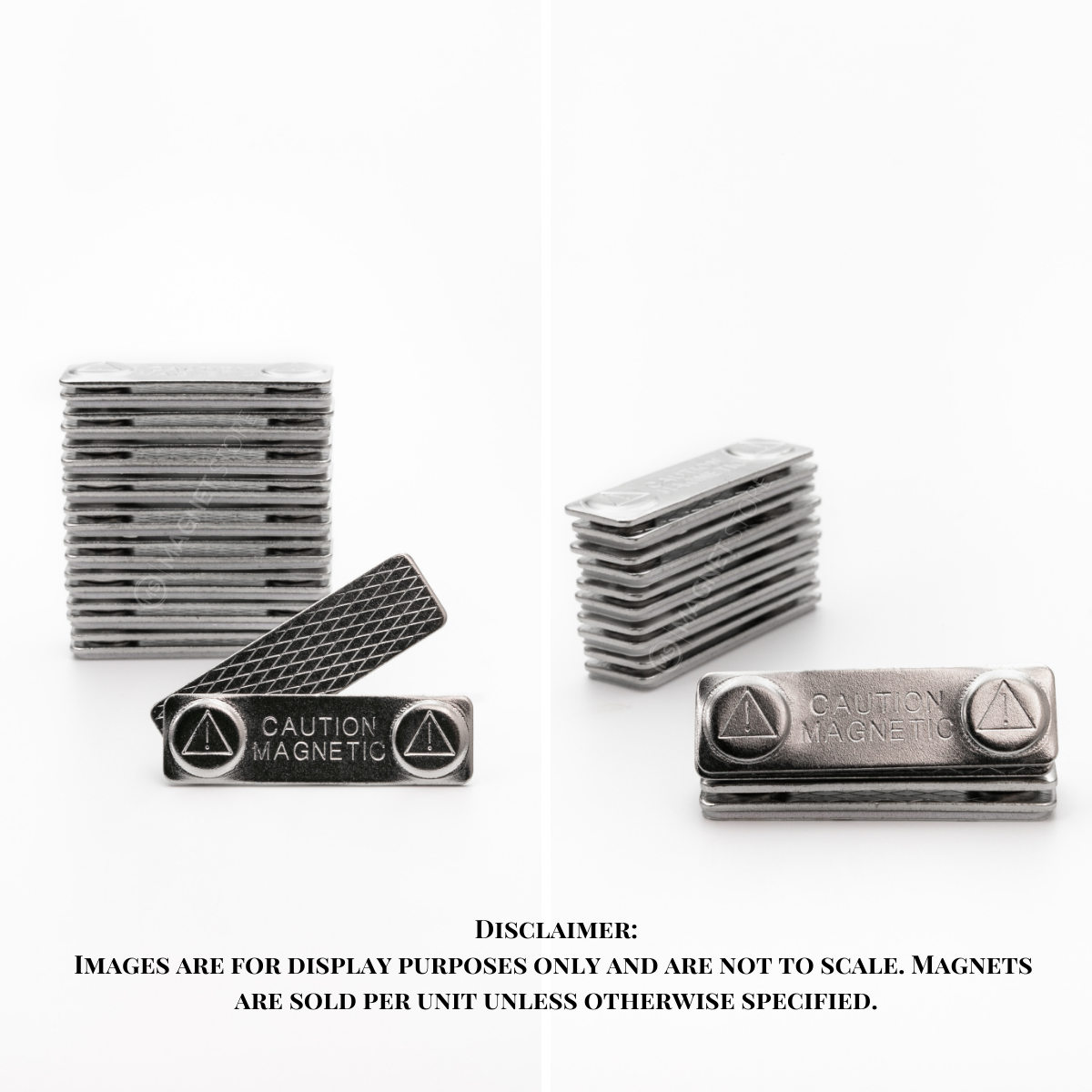 L45x13x4.5mm (2 Magnets) Rectangle Steel Badge