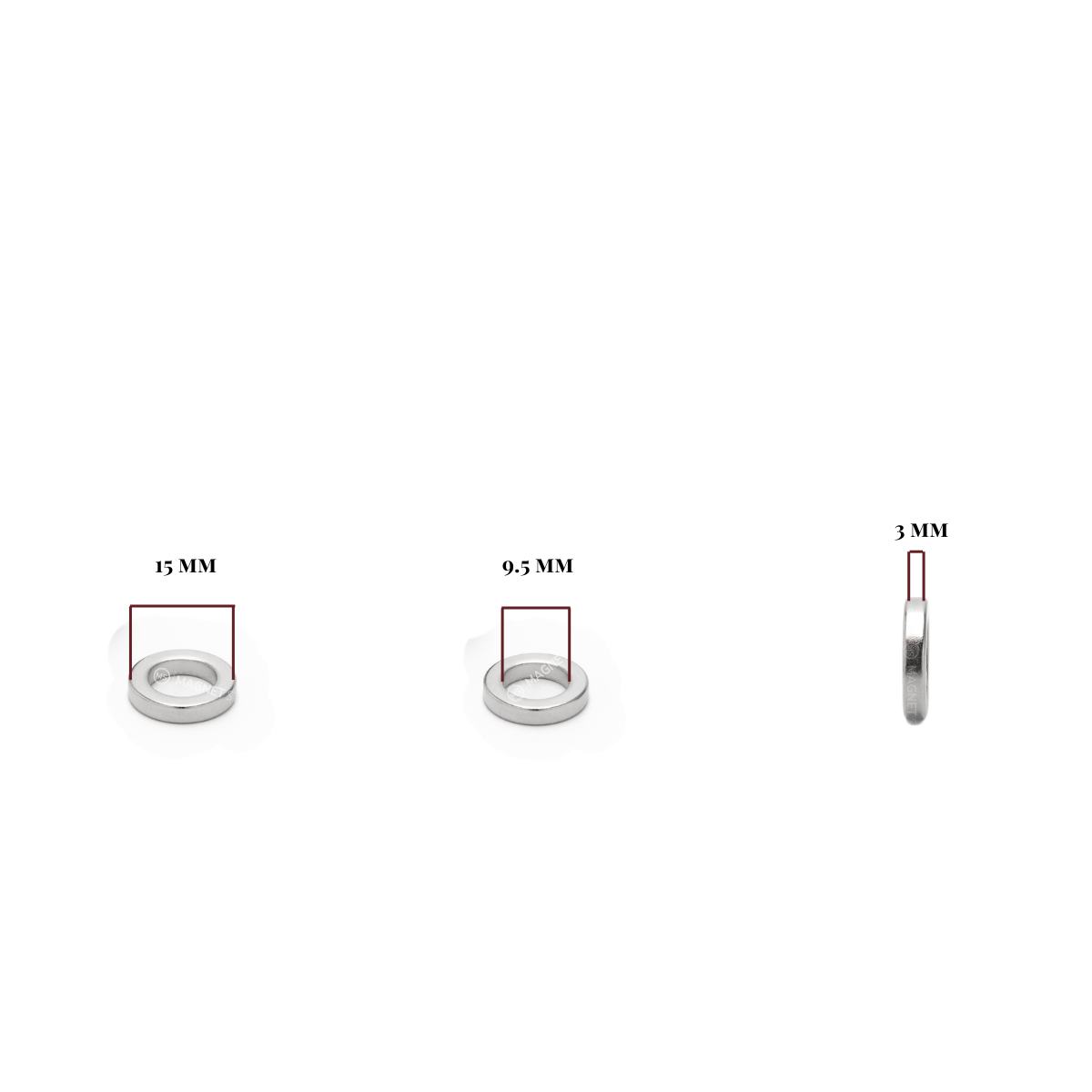 Od15xId9.5x3mm N38 Ni Neodymium Ring