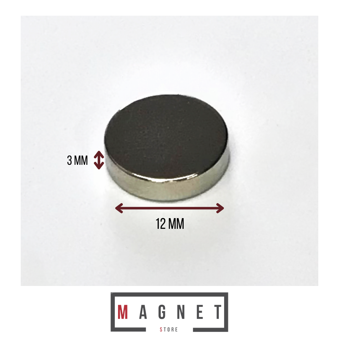 12x3mm N38 Ni Neodymium Disc