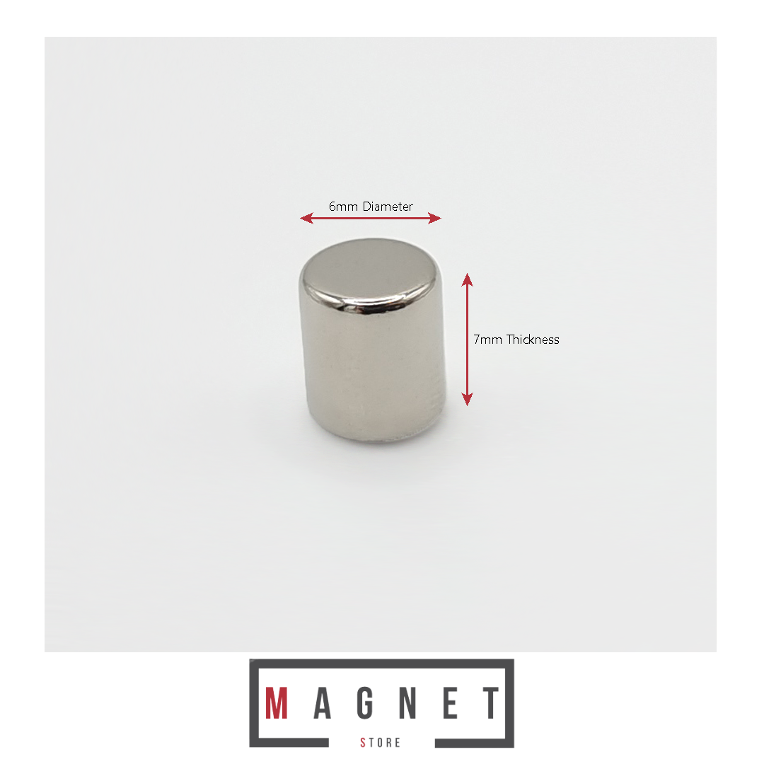 Store Neodymium Disc 6x7mm, N50M Ni more sizes to buy