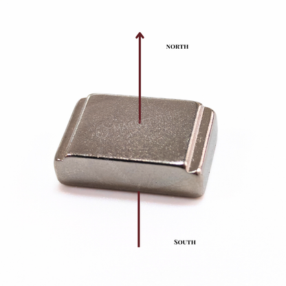 10/7x20x5/4mm N35 Ni Neodymium Step Block Magnet. Rectangular Nickel-coated neodymium magnet with a small step on the top sides. Sold at Magnet Store South Africa, Online and in store