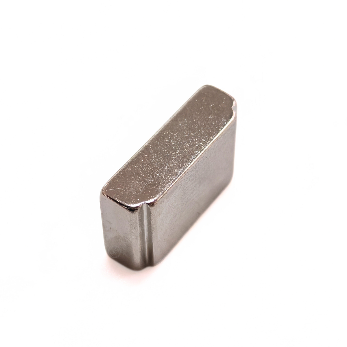 10/7x20x5/4mm N35 Ni Neodymium Step Block Magnet. Rectangular Nickel-coated neodymium magnet with a small step on the top sides. Sold at Magnet Store South Africa, Online and in store