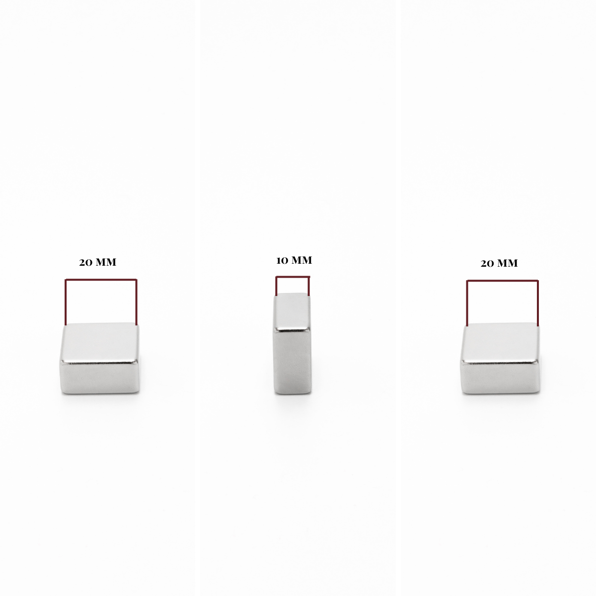 20x20x10mm N38 Ni Neodymium Block