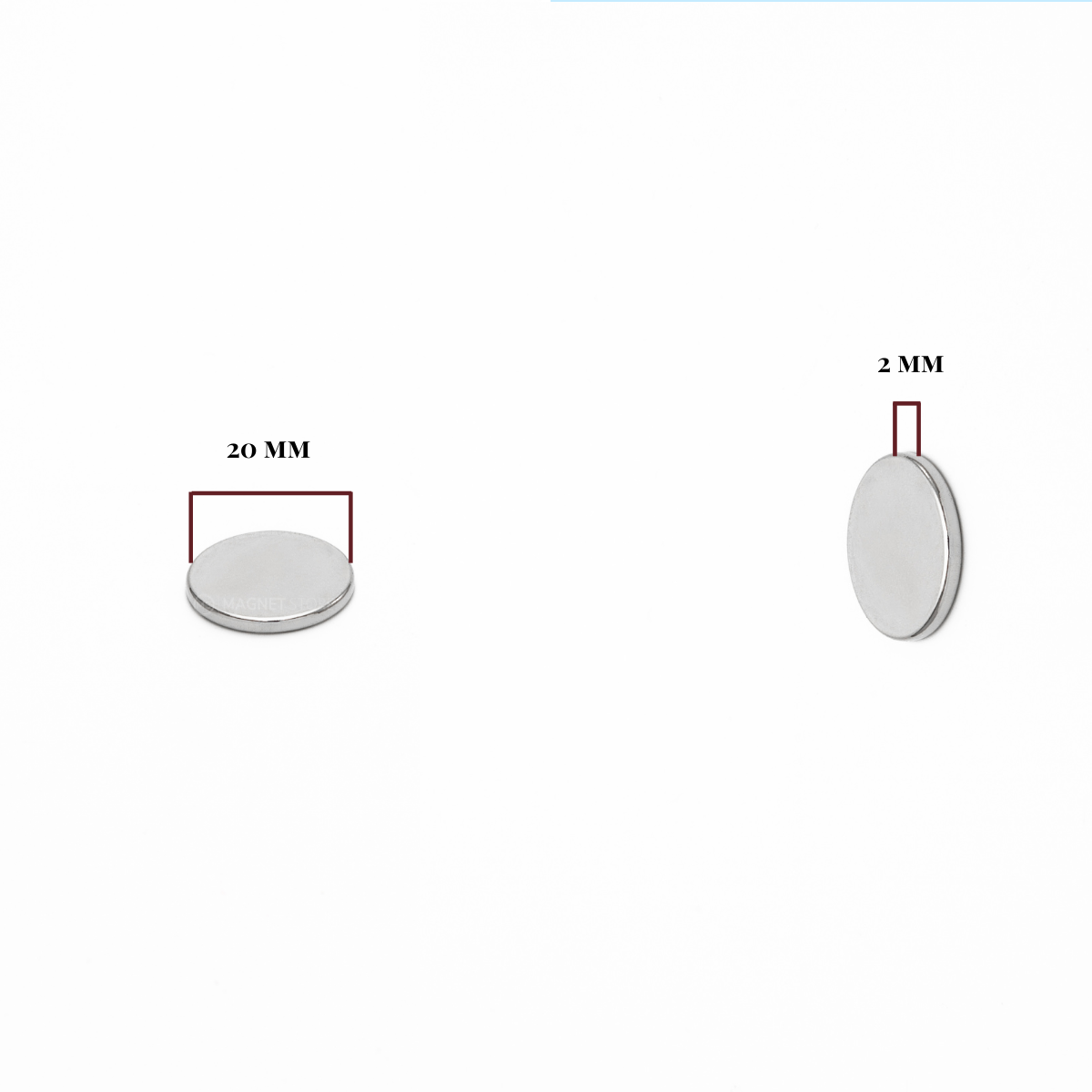 20x2mm N35 Ni Neodymium Disc Magnet