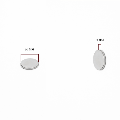 20x2mm N35 Ni Neodymium Disc Magnet