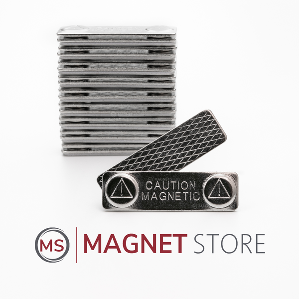L45x13x4.5mm (2 Magnets) Rectangle Steel Badge
