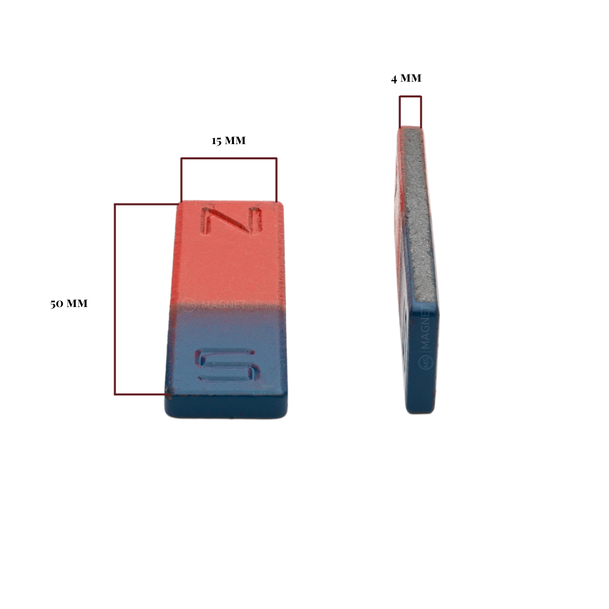 L50x15x4mm North & South Bar Magnet