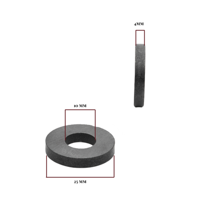 Od 25xId10X4mm Y30BH Uncoated Ferrite Ring Magnet