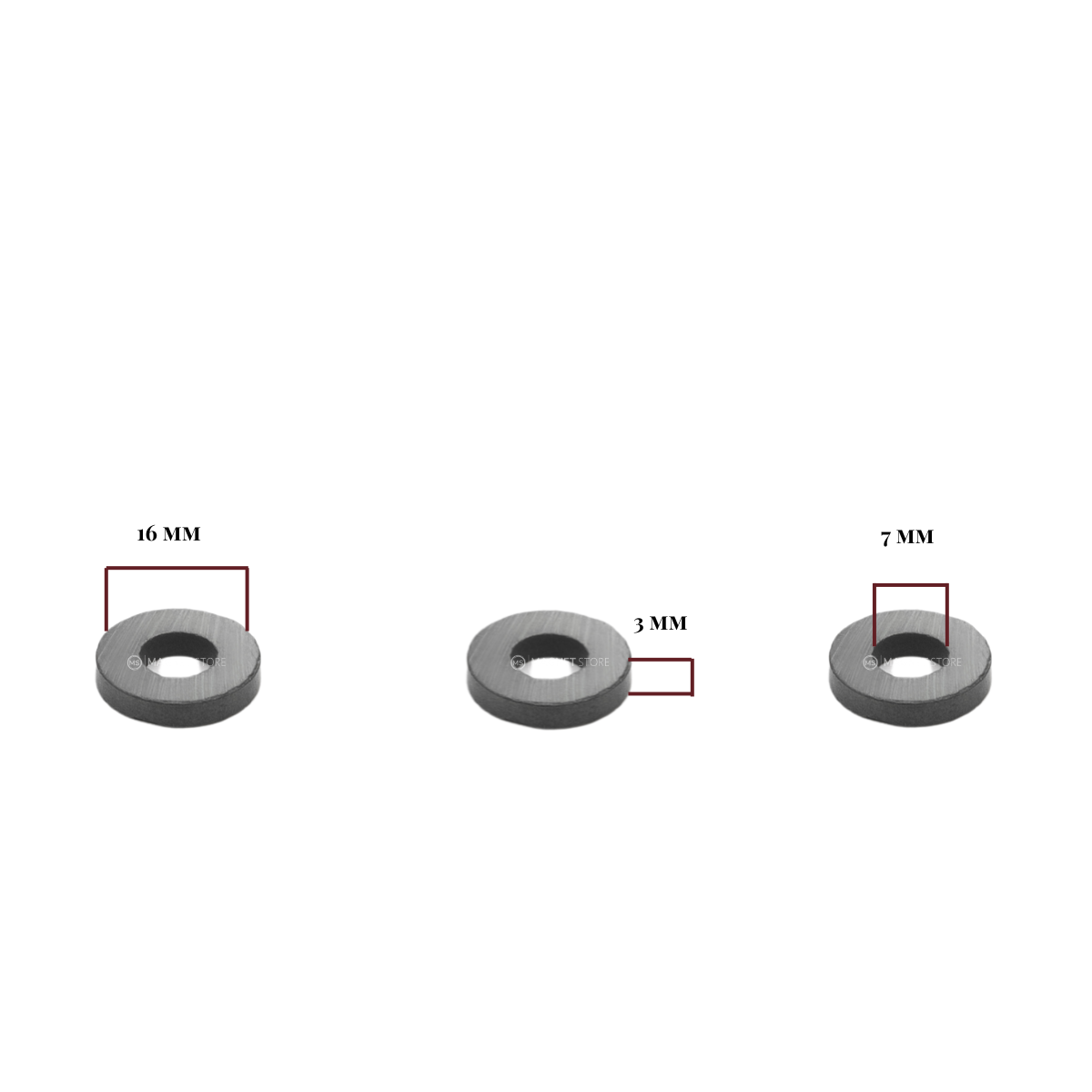 Od16xId7x3mm Y30BH Uncoated Ferrite Ring Magnet