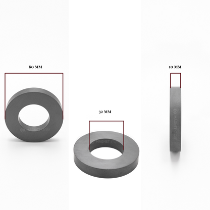 Od60xId32x10mm Y30BH Uncoated Ferrite Ring Magnet