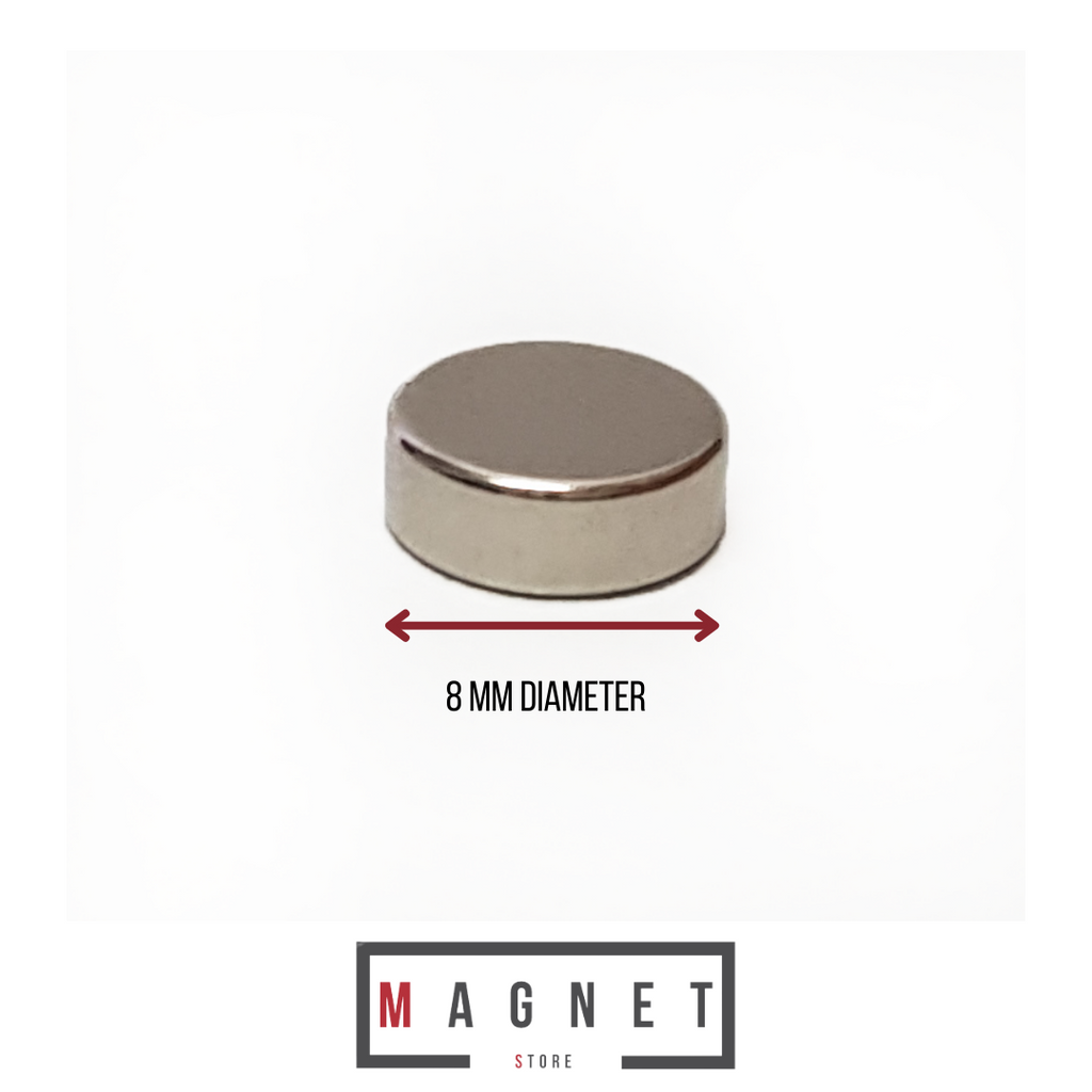 Power magnet, Disc 8x3 mm., Gold
