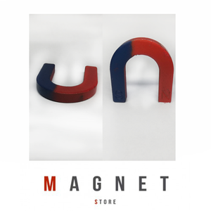 Horse Shoe Magnet U40x36x6mm Mark NS with red & blue