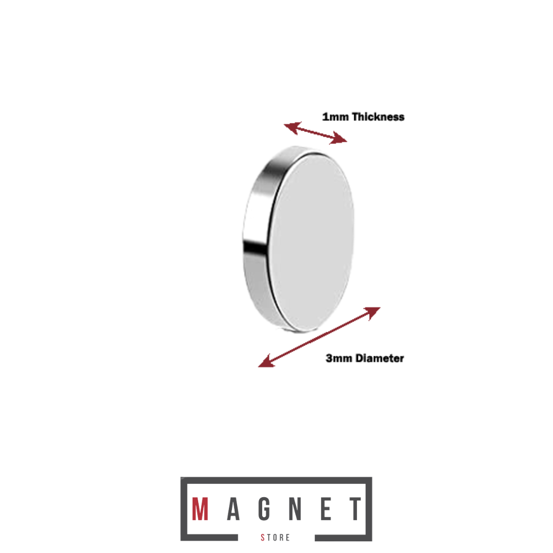 3x1mm N38 Ni Neodymium Disc