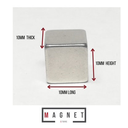 10x10x10mm N38 Ni Neodymium Block